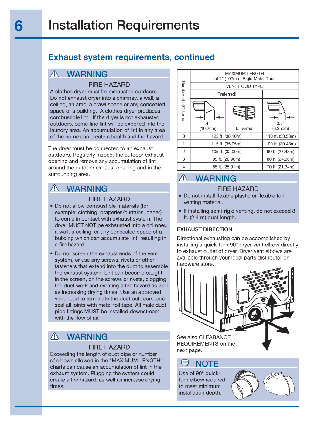 Electrolux 137382100 A (1106) installation instructions Exhaust Direction, Vent Hood Type 