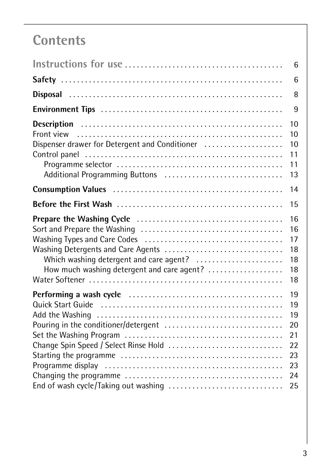 Electrolux 14 manual Contents 