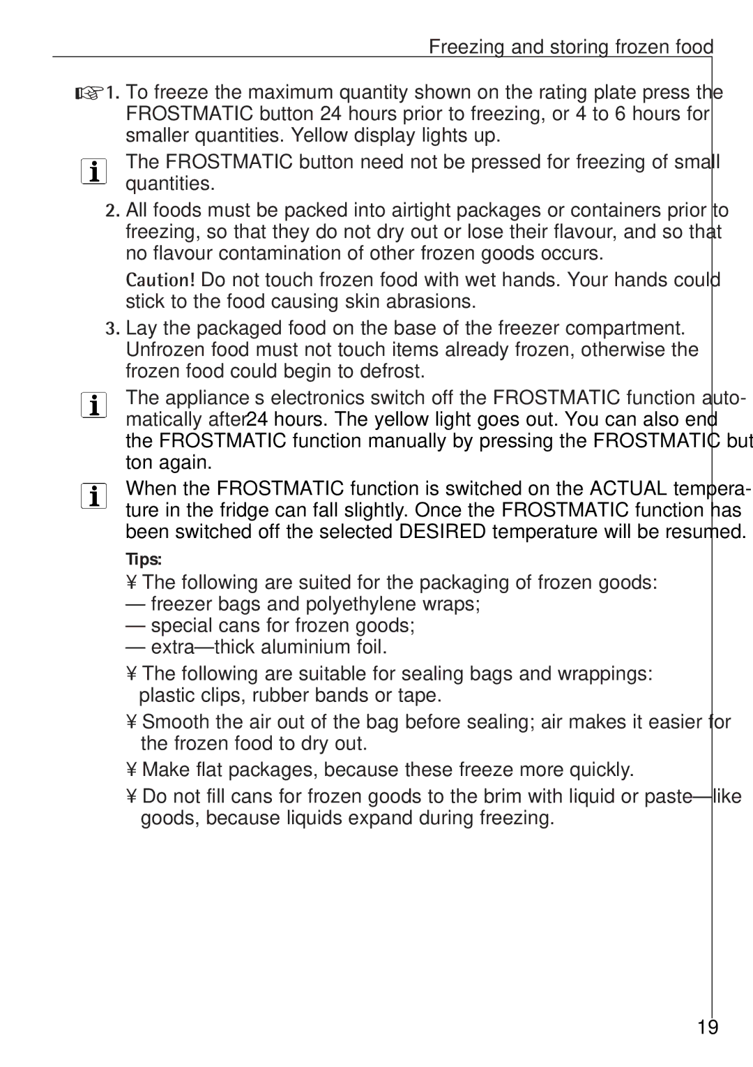 Electrolux 1583-8 TK operating instructions Tips 