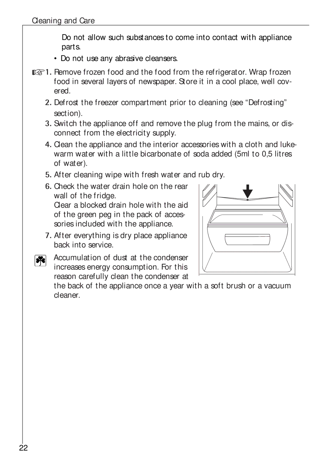 Electrolux 1583-8 TK operating instructions After everything is dry place appliance back into service 