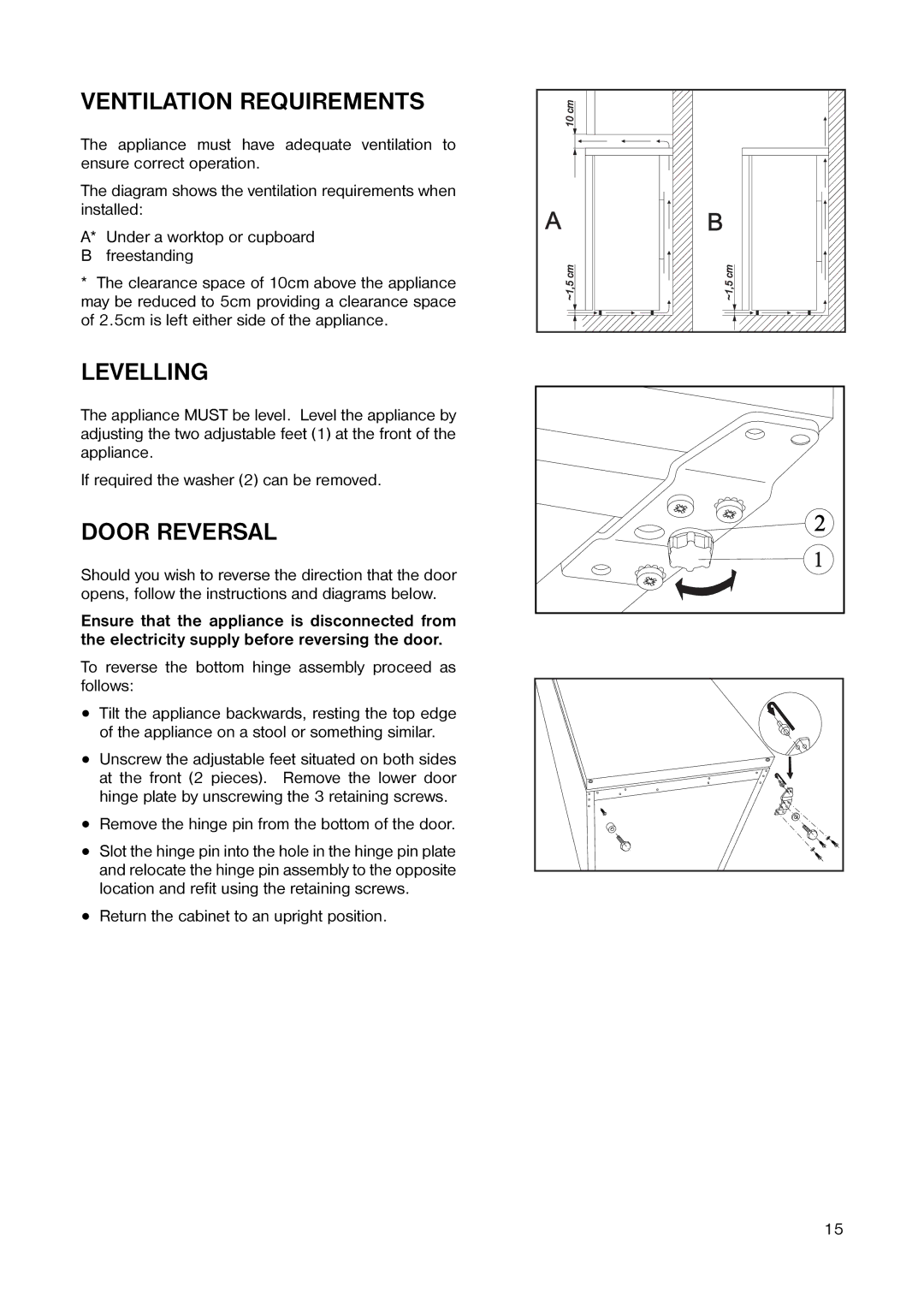 Electrolux 160 RA manual Ventilation Requirements 