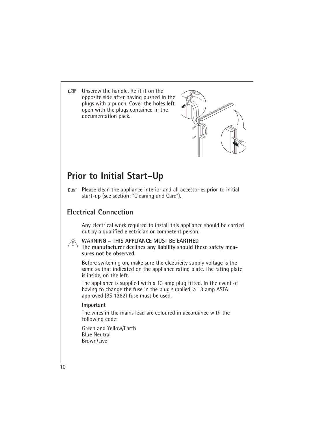 Electrolux 1673-4 TK manual Prior to Initial Start-Up, Electrical Connection 