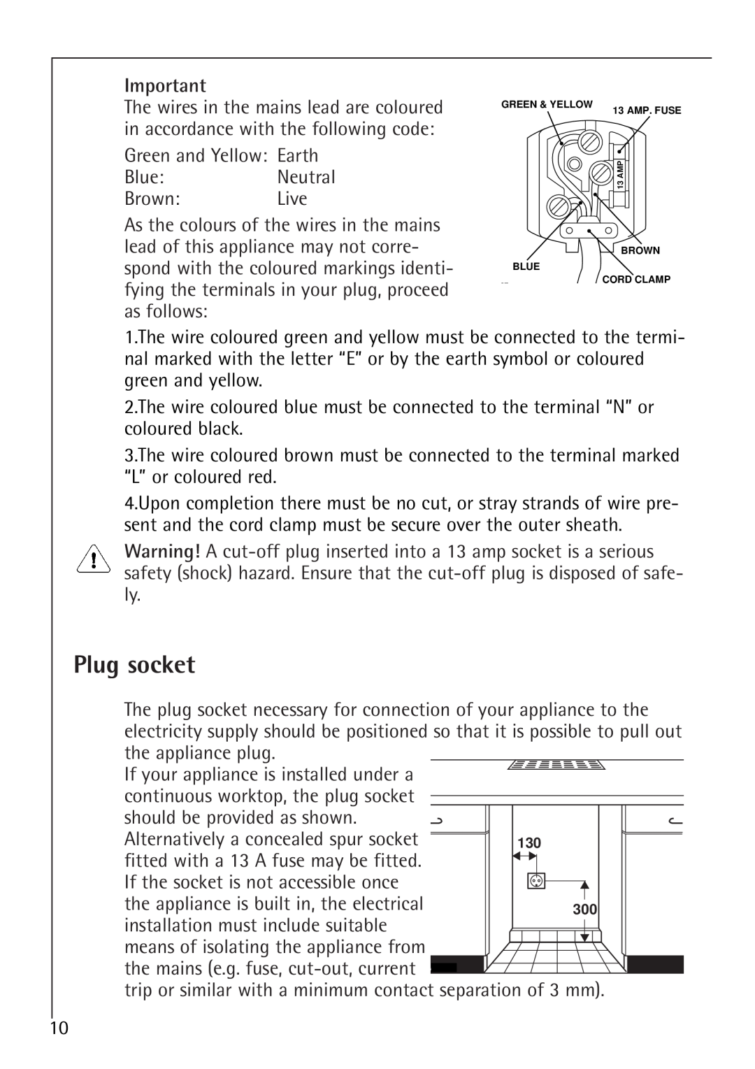 Electrolux 1688-7 TK, 1683-7 TK manual Plug socket 