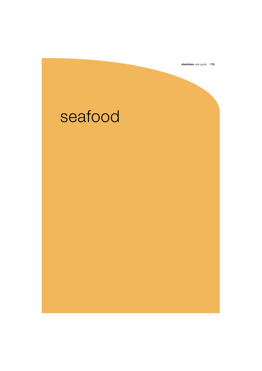 Electrolux 180 manual Seafood, Electrolux user guide 