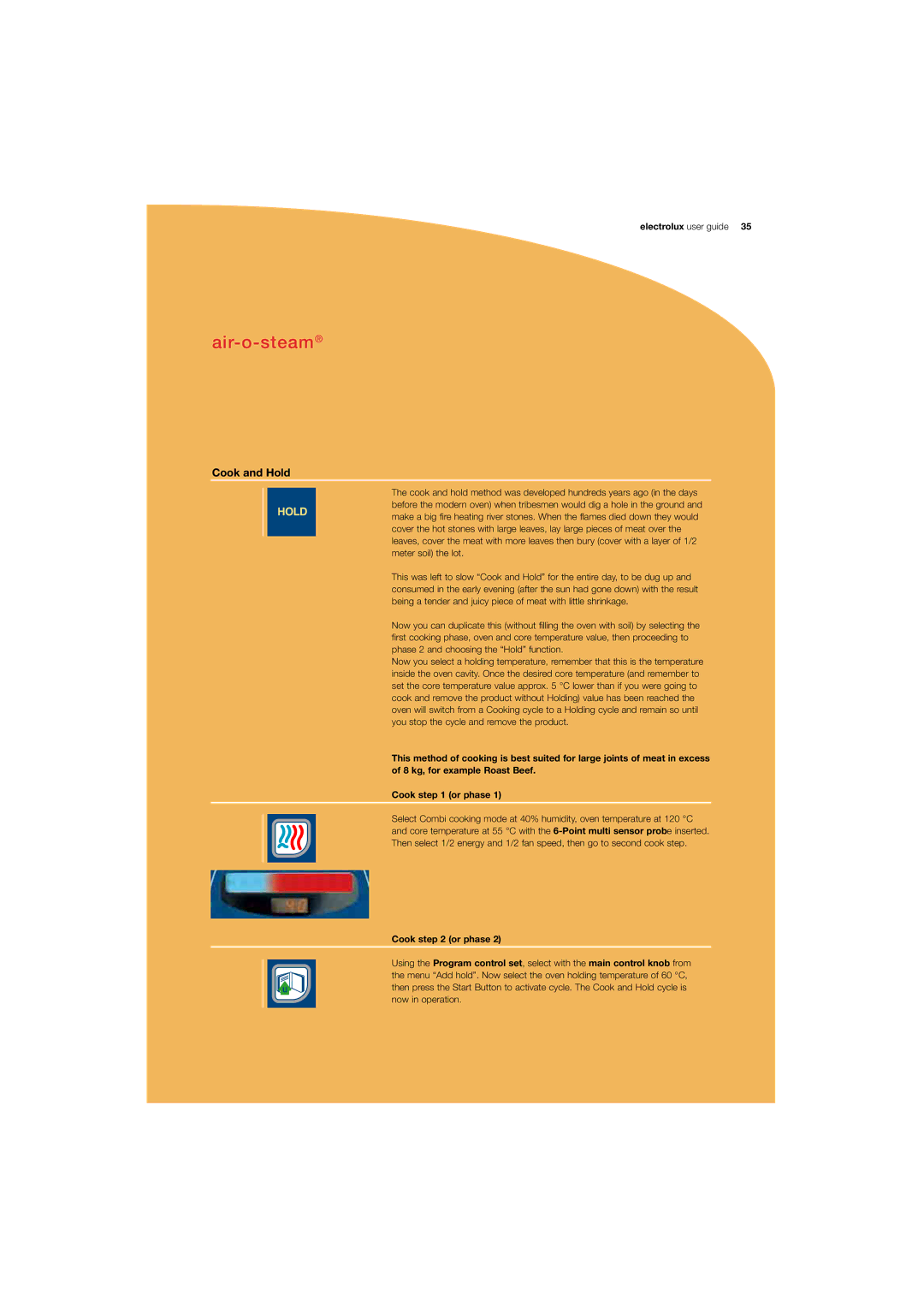 Electrolux 180 manual Cook and Hold 