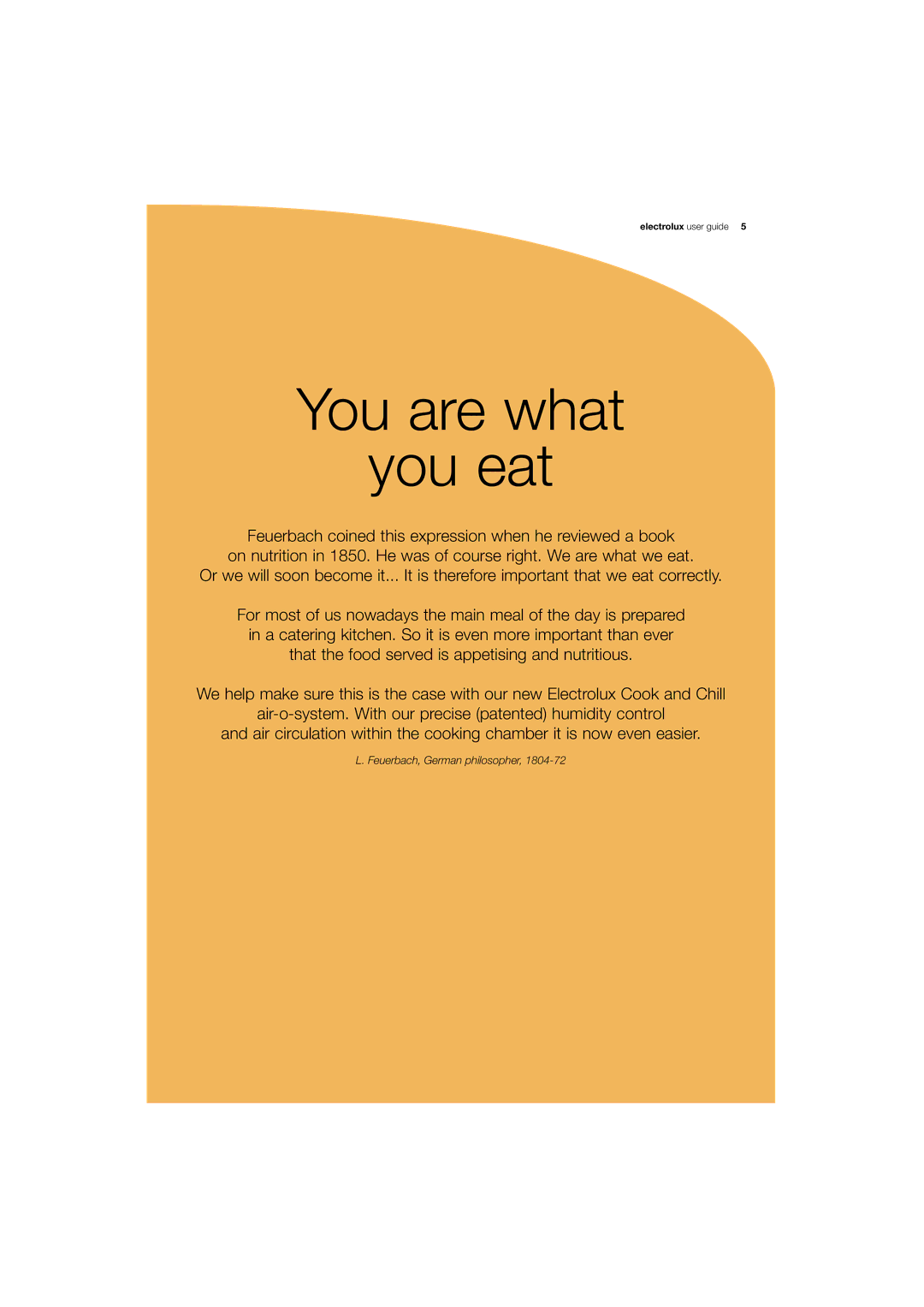 Electrolux 180 manual You are what You eat 