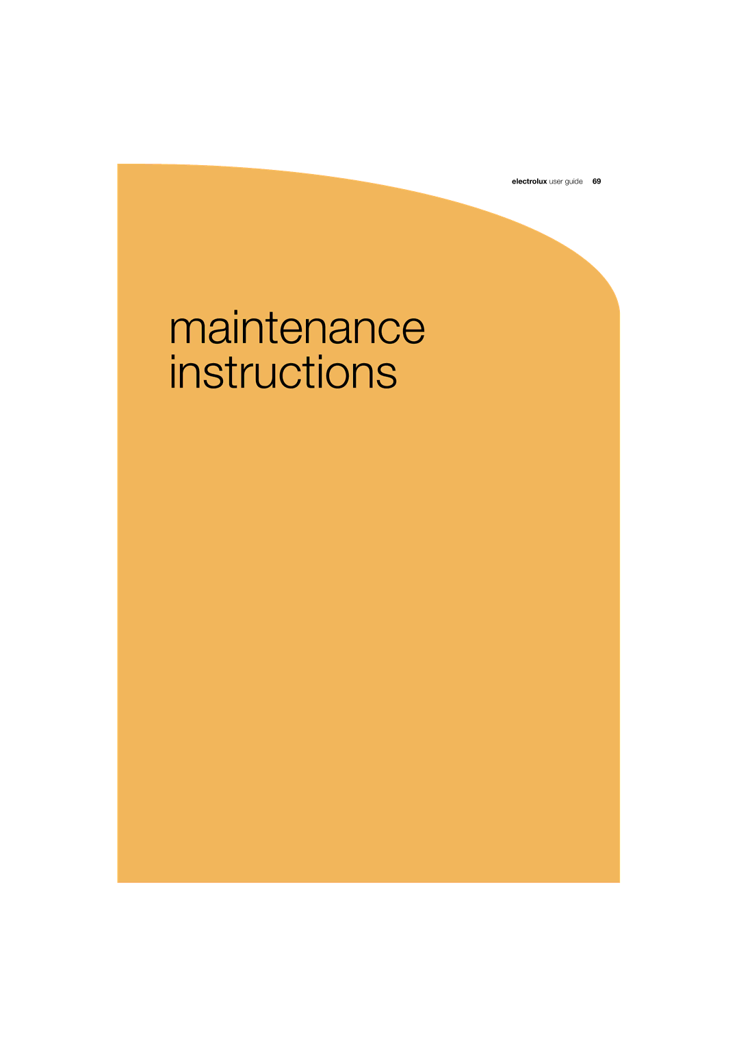 Electrolux 180 manual Maintenance instructions 