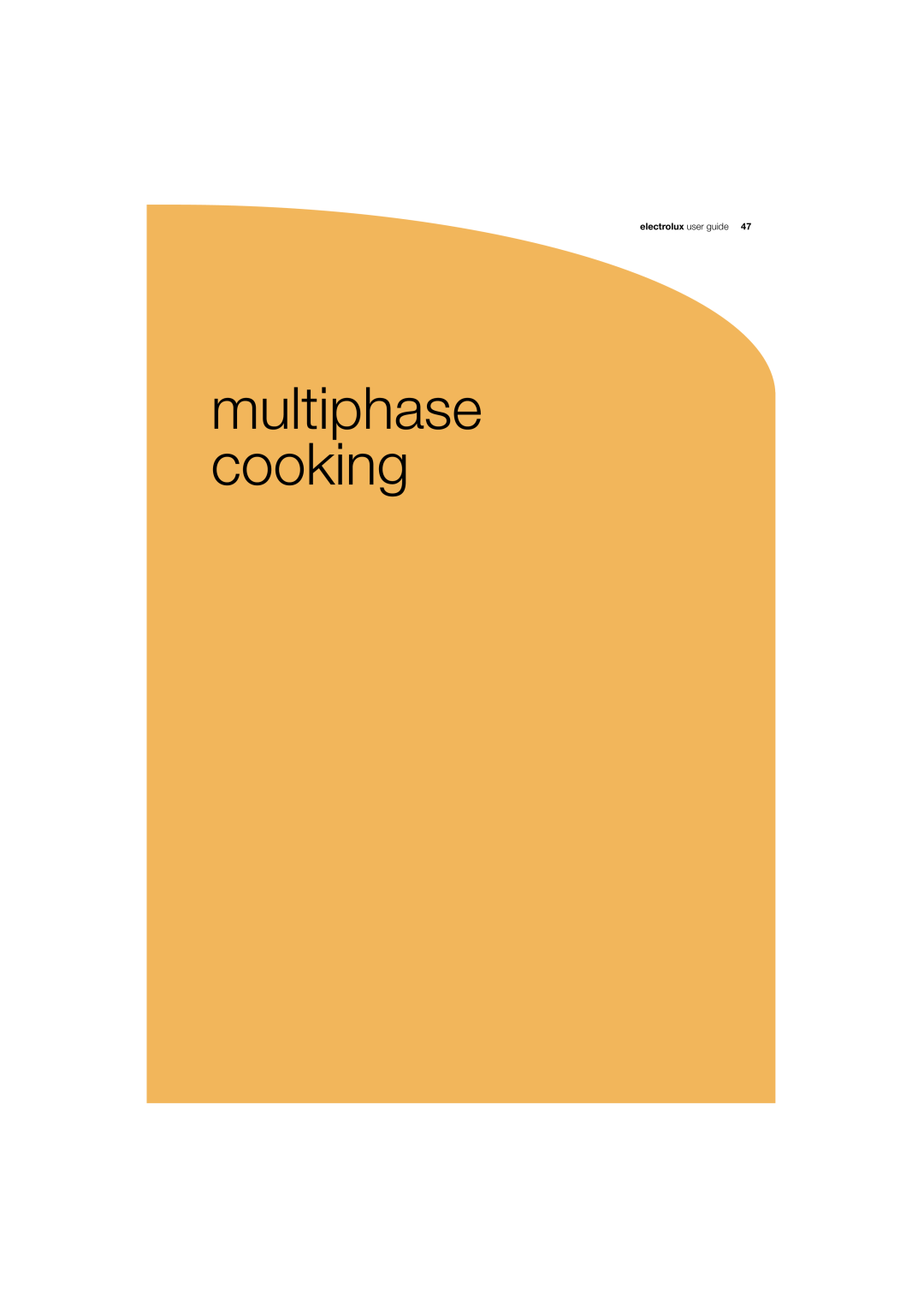 Electrolux 180 manual multiphase cooking, electrolux user guide 