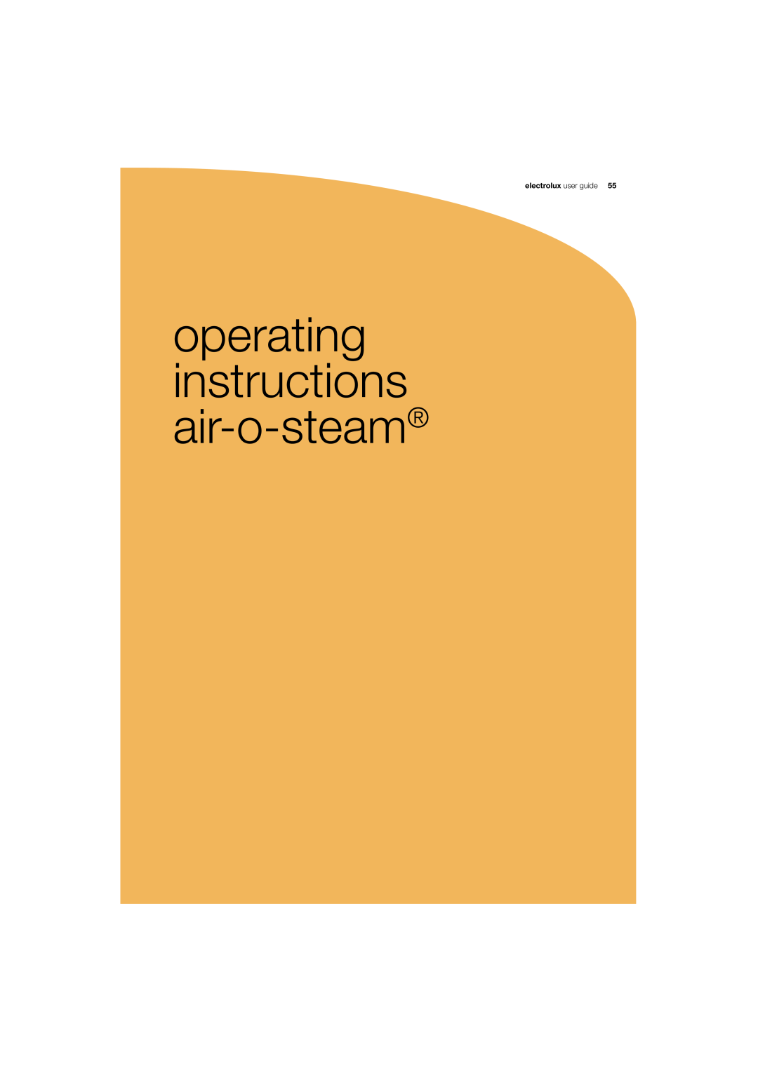 Electrolux 180 manual operating instructions air-o-steam, electrolux user guide 