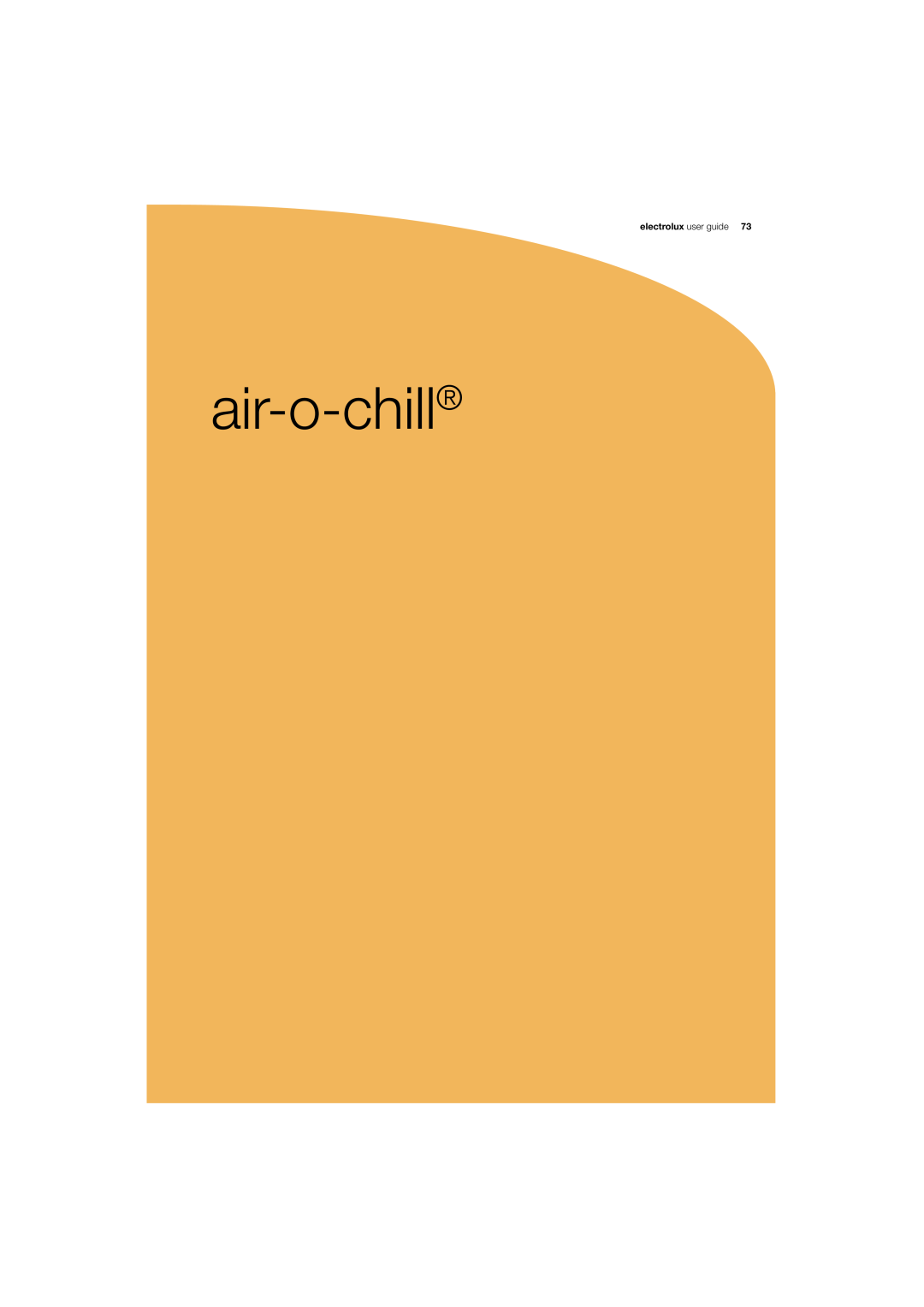 Electrolux 180 manual air-o-chill, electrolux user guide 