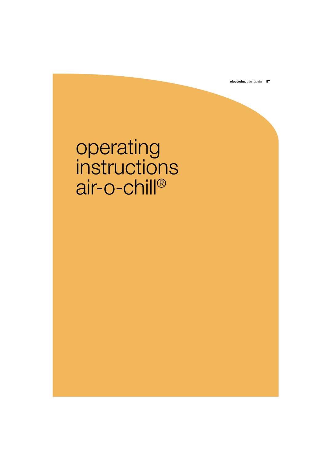 Electrolux 180 manual operating instructions air-o-chill, electrolux user guide 