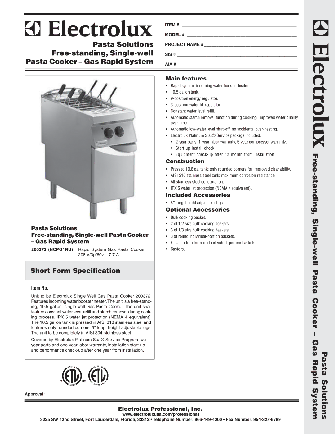 Electrolux NCPG1RU, 200372 warranty Solutions System 