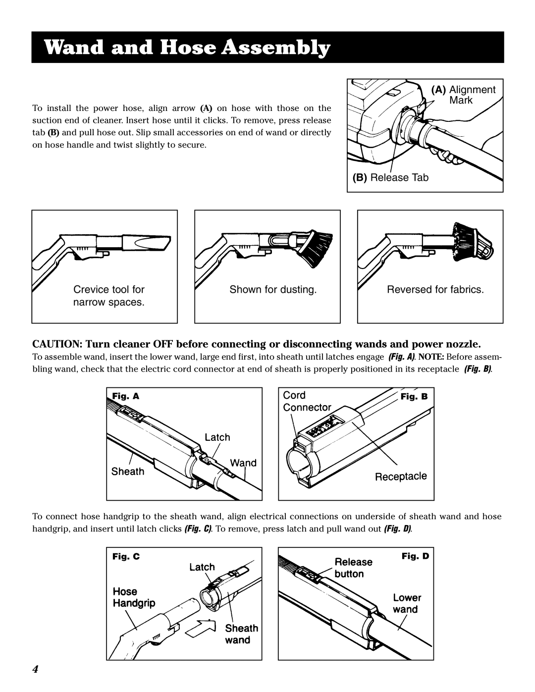 Electrolux 2100 manual Wand and Hose Assembly, Fig. a 