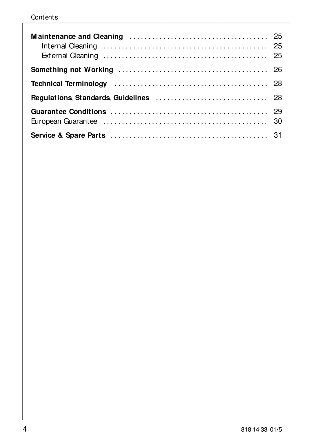 Electrolux 2150-6GS manual Contents 