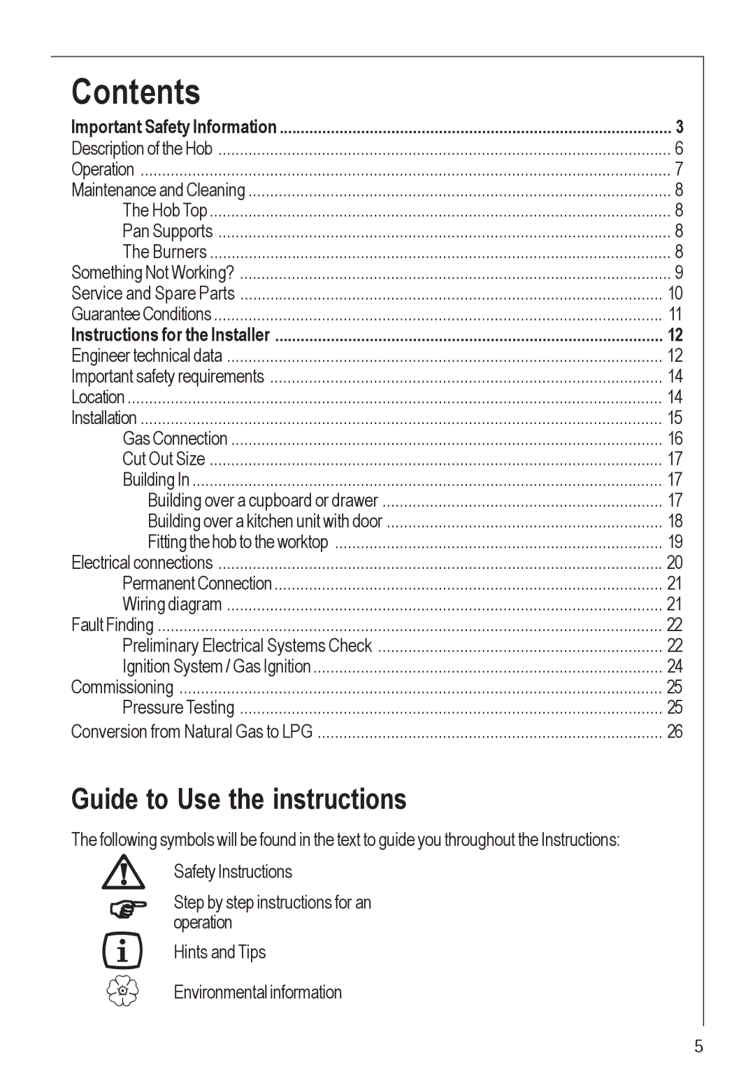 Electrolux 21602 G manual Contents 