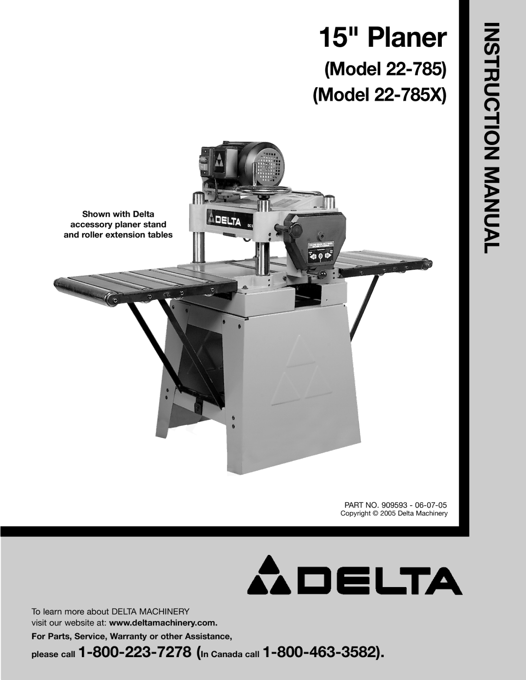 Electrolux 22-785 instruction manual Planer 