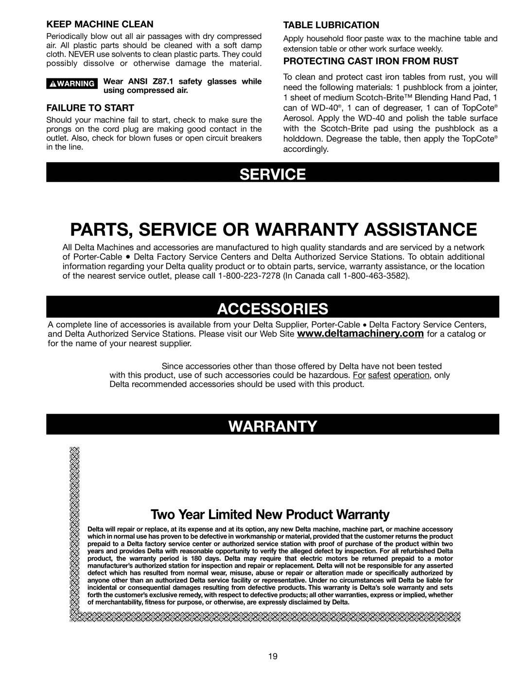 Electrolux 22-785 instruction manual Service, Accessories, Warranty 