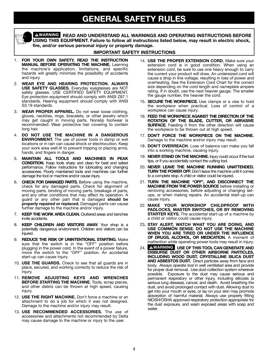 Electrolux 22-785 instruction manual General Safety Rules, Important Safety Instructions 