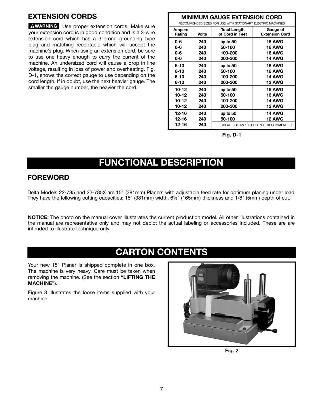 Electrolux 22-785 instruction manual Functional Description, Carton Contents 