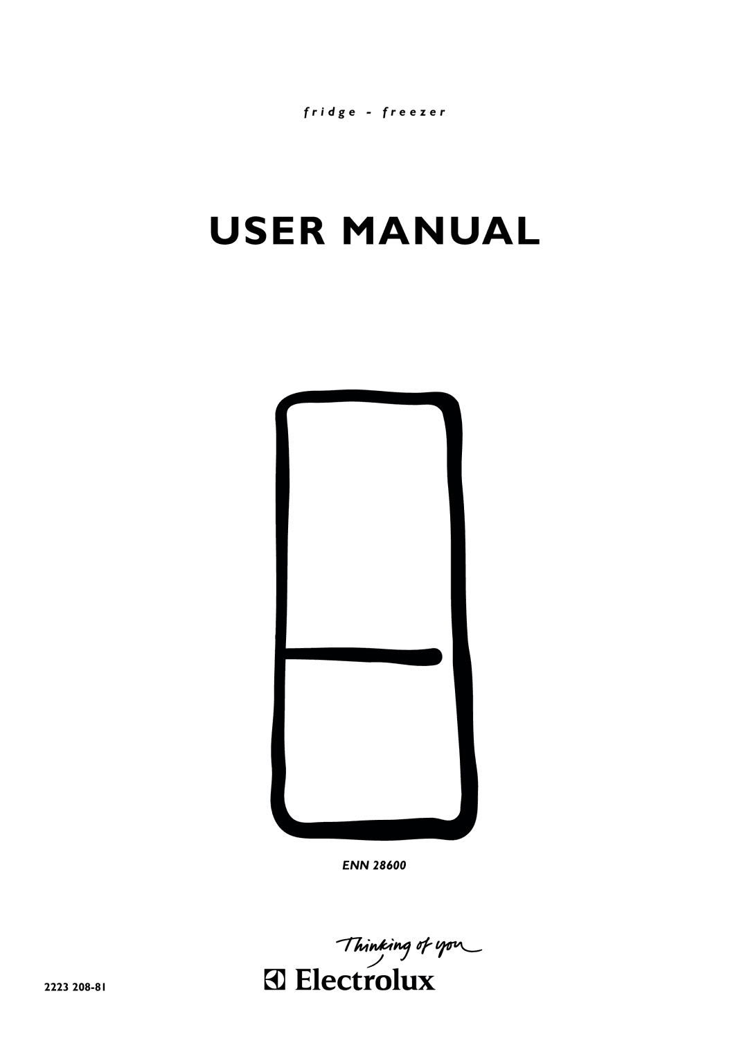 Electrolux 2223 208-81 user manual I d g e f r e e z e r ENN 