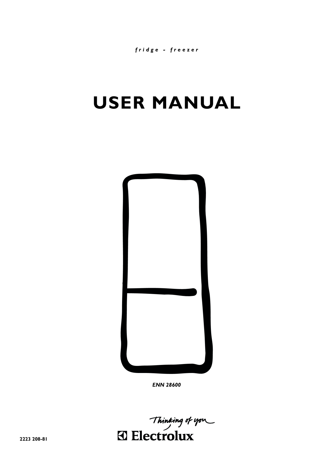 Electrolux 2223 208-81 user manual User Manual, f r i d g e - f r e e z e r 