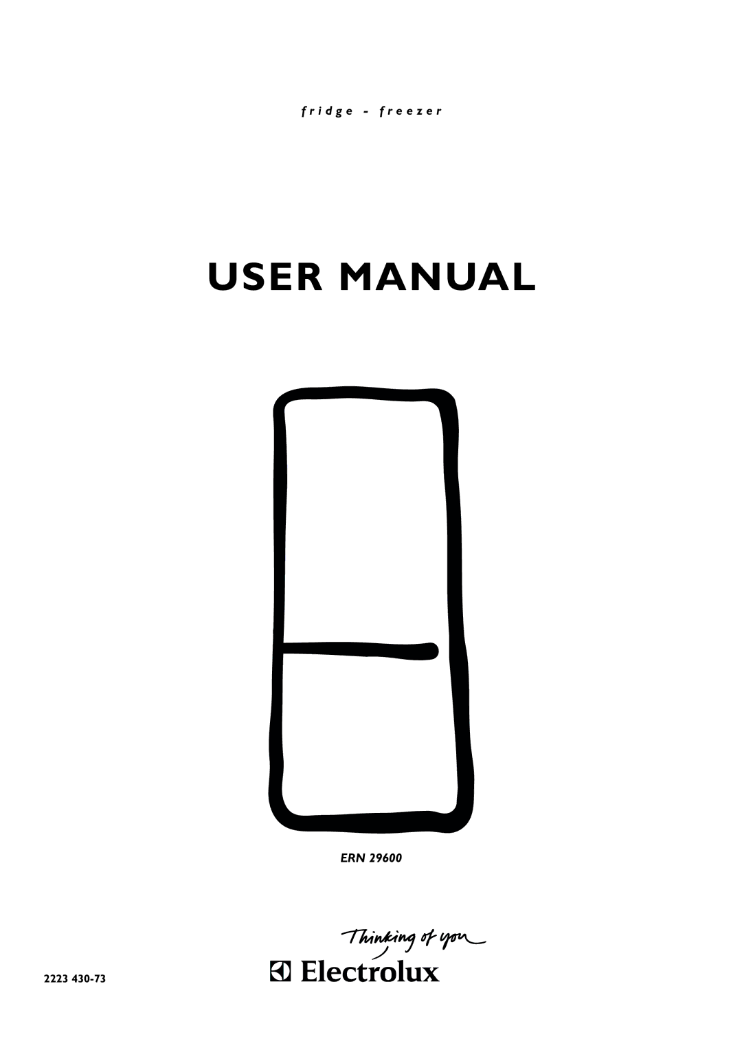 Electrolux 2223 430-73 user manual I d g e f r e e z e r ERN 