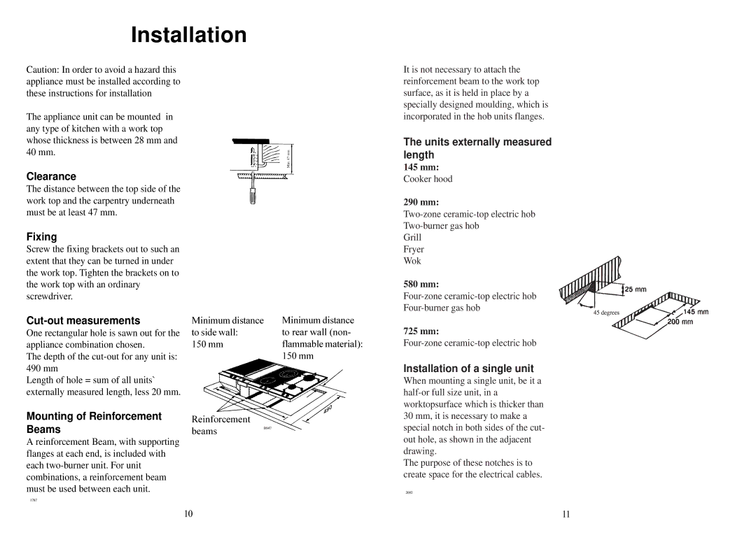 Electrolux 231 GR manual Installation 