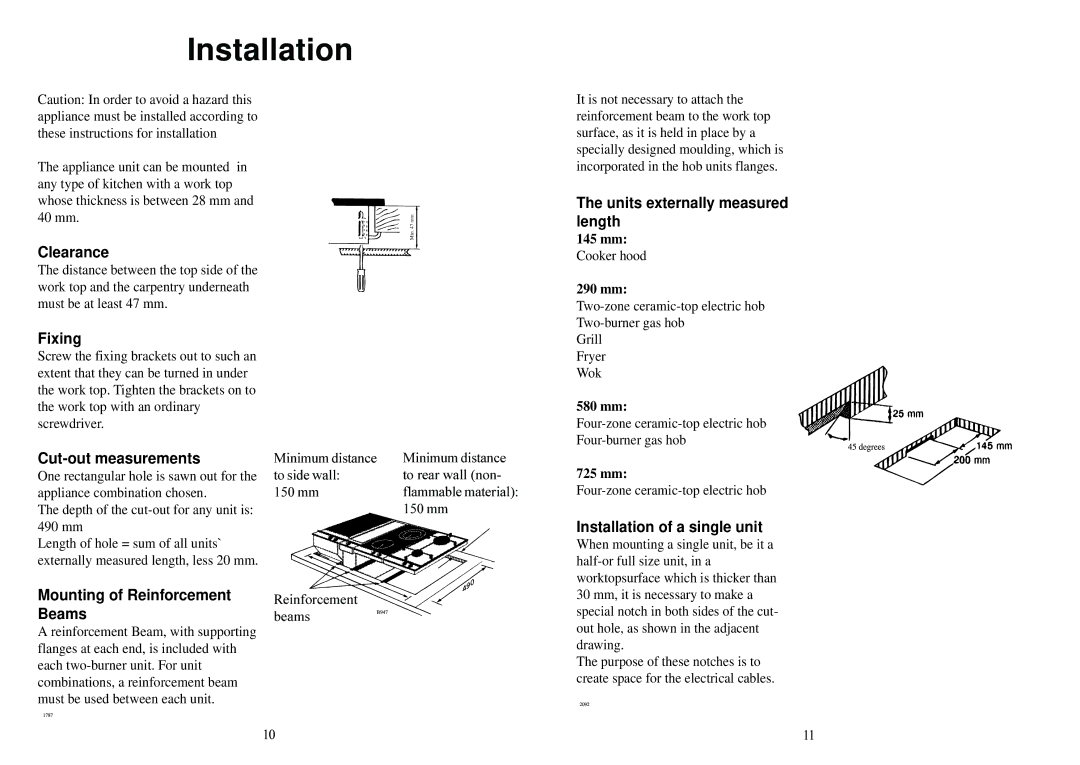 Electrolux 231GR-M manual Installation 