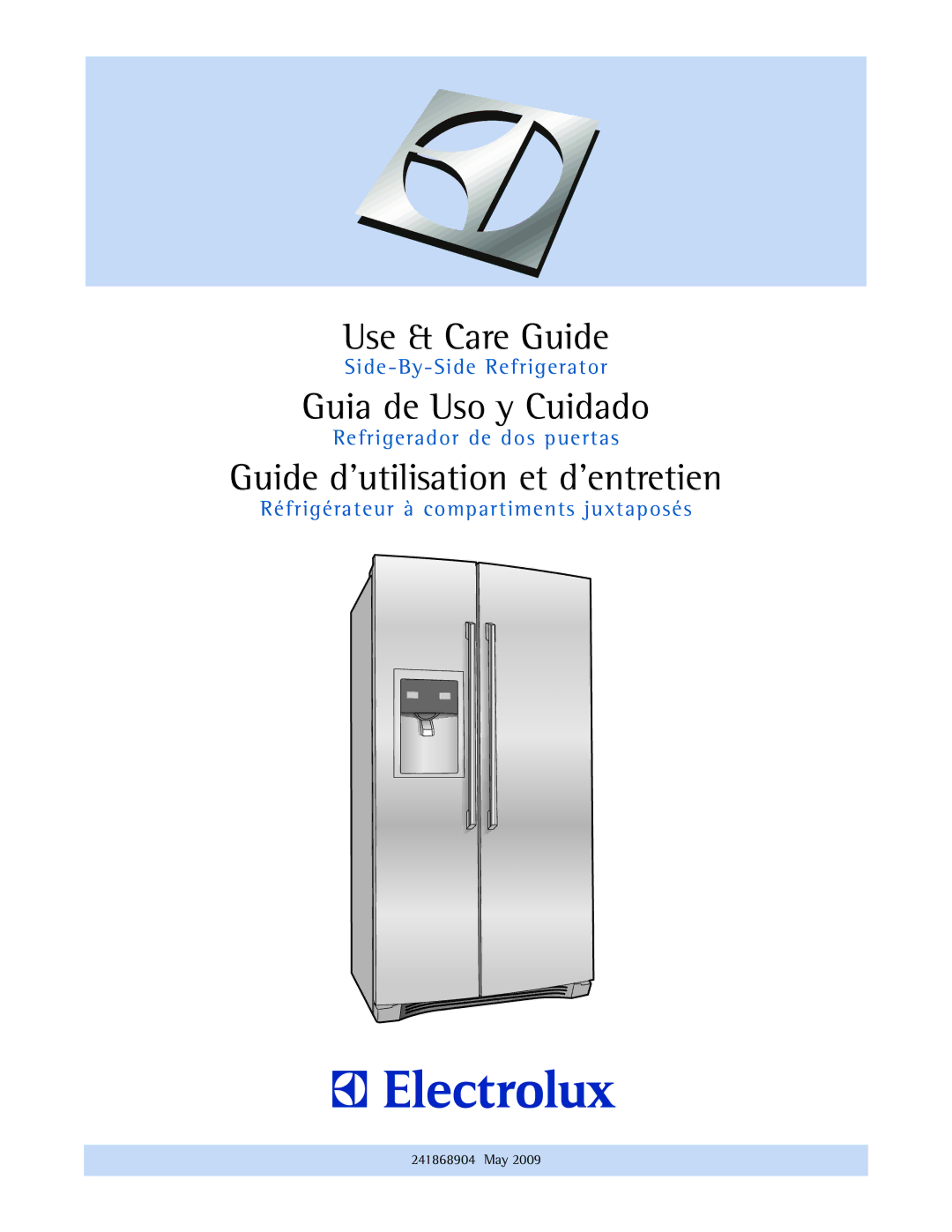 Electrolux 241868904 manual Use & Care Guide 