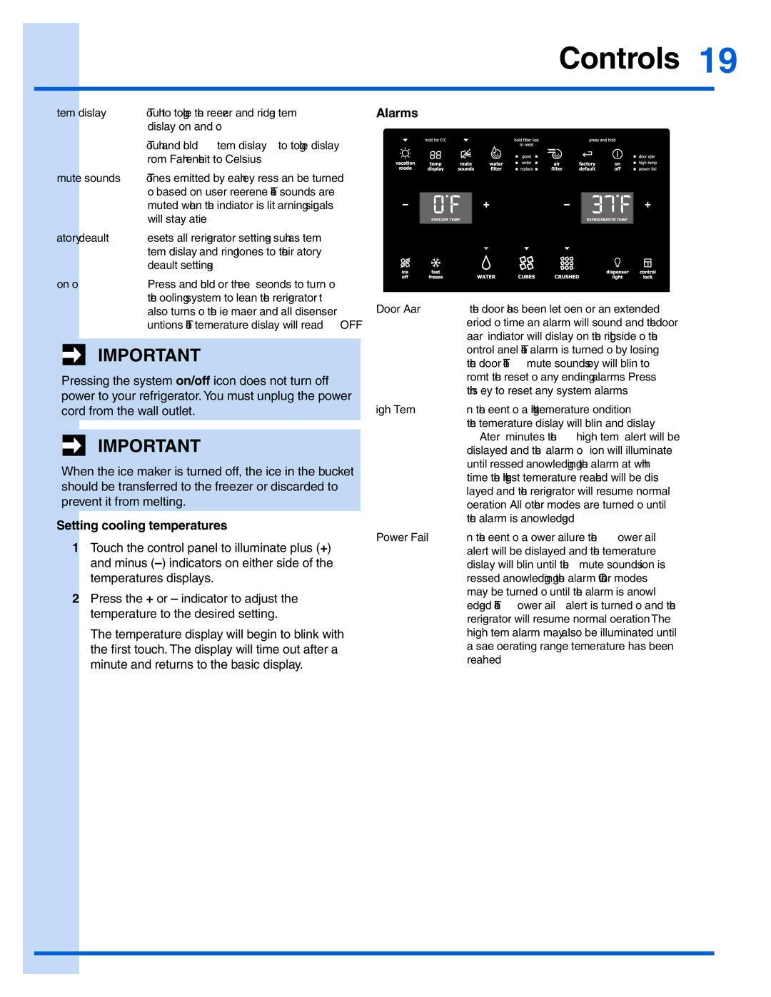 Electrolux EI28BS65KS, 242183201 manual Display on and off 