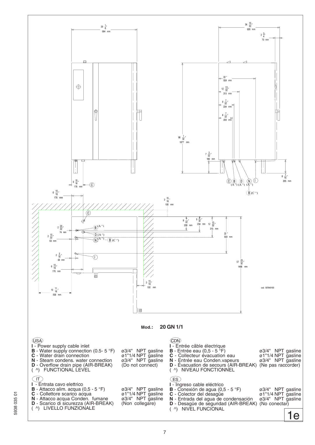 Electrolux 267083, 267095, 267090, 267091, 267093, 267081, 267080, 267085, 269081, 269080, 269082, 269085, 2604 994 mm 1677 mm 180 mm 