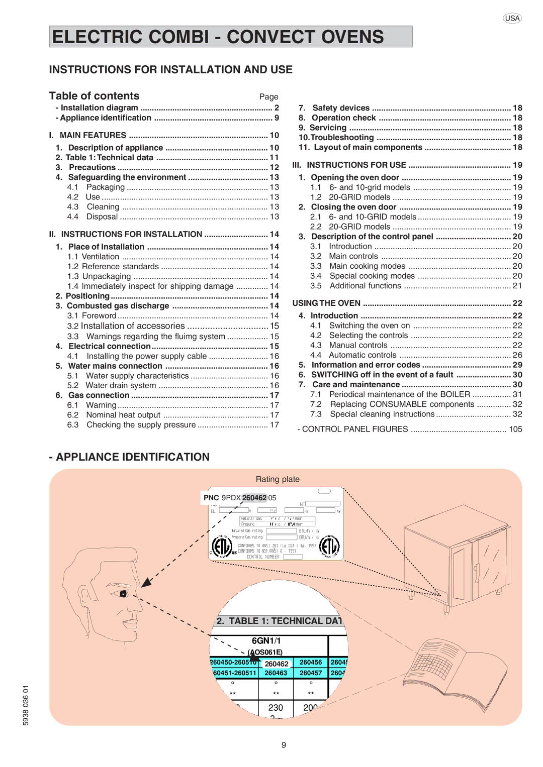 Electrolux 267555, 267554, 267552, 267553, 267550, 269550 manual Instructions for Installation and USE, Appliance Identification 