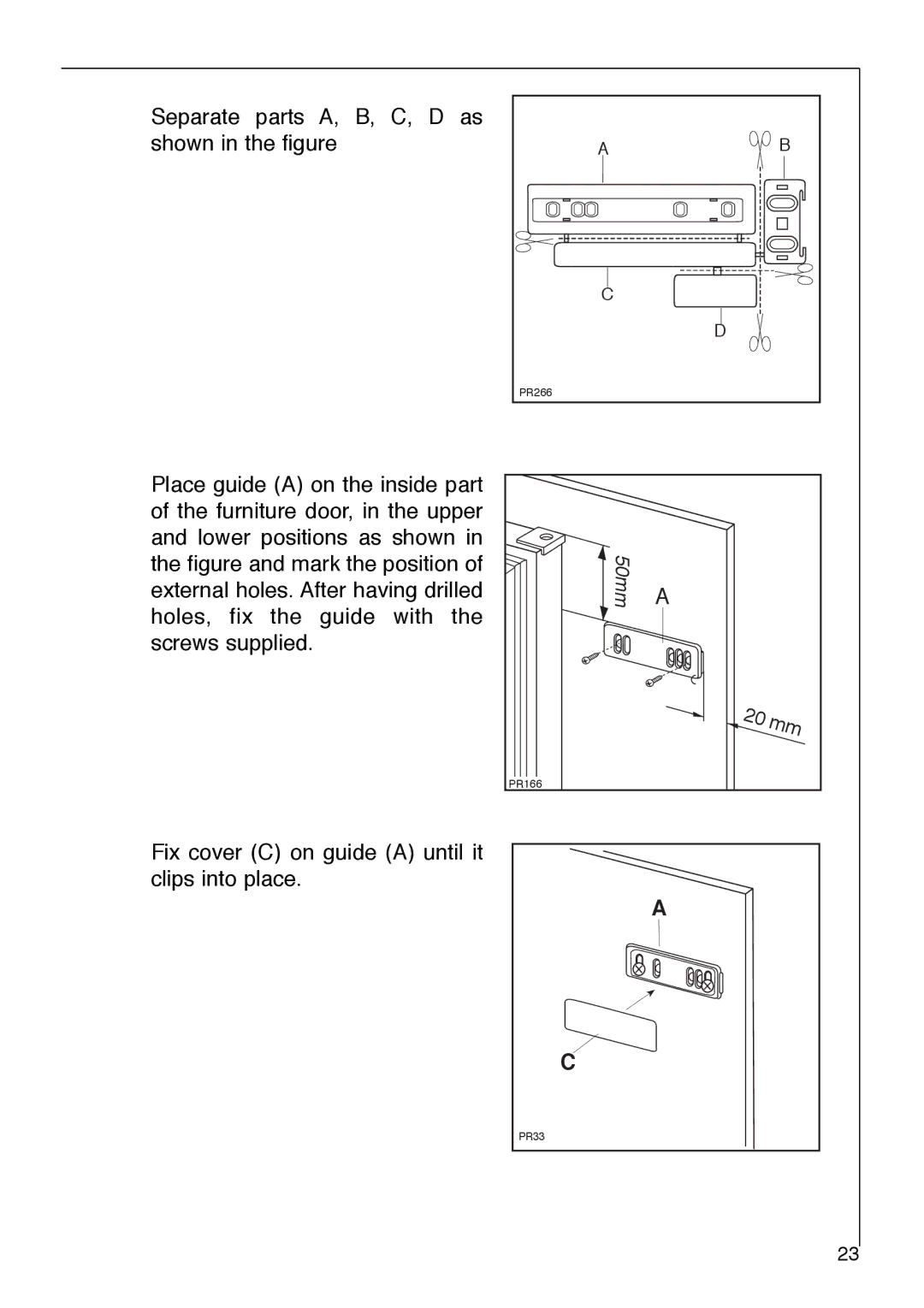 Electrolux 2972-6 i installation instructions 50mm 