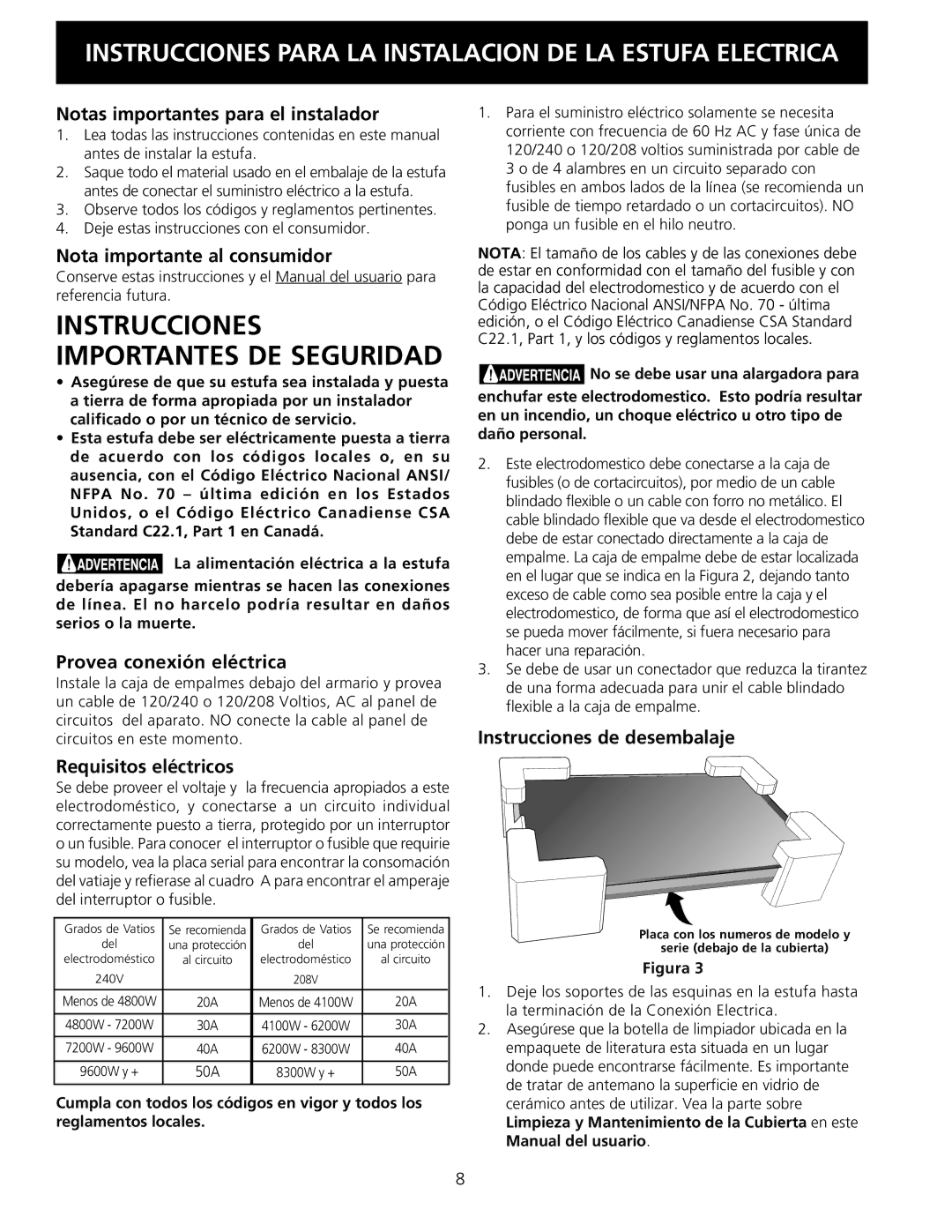 Electrolux 30 Notas importantes para el instalador, Nota importante al consumidor, Provea conexión eléctrica 