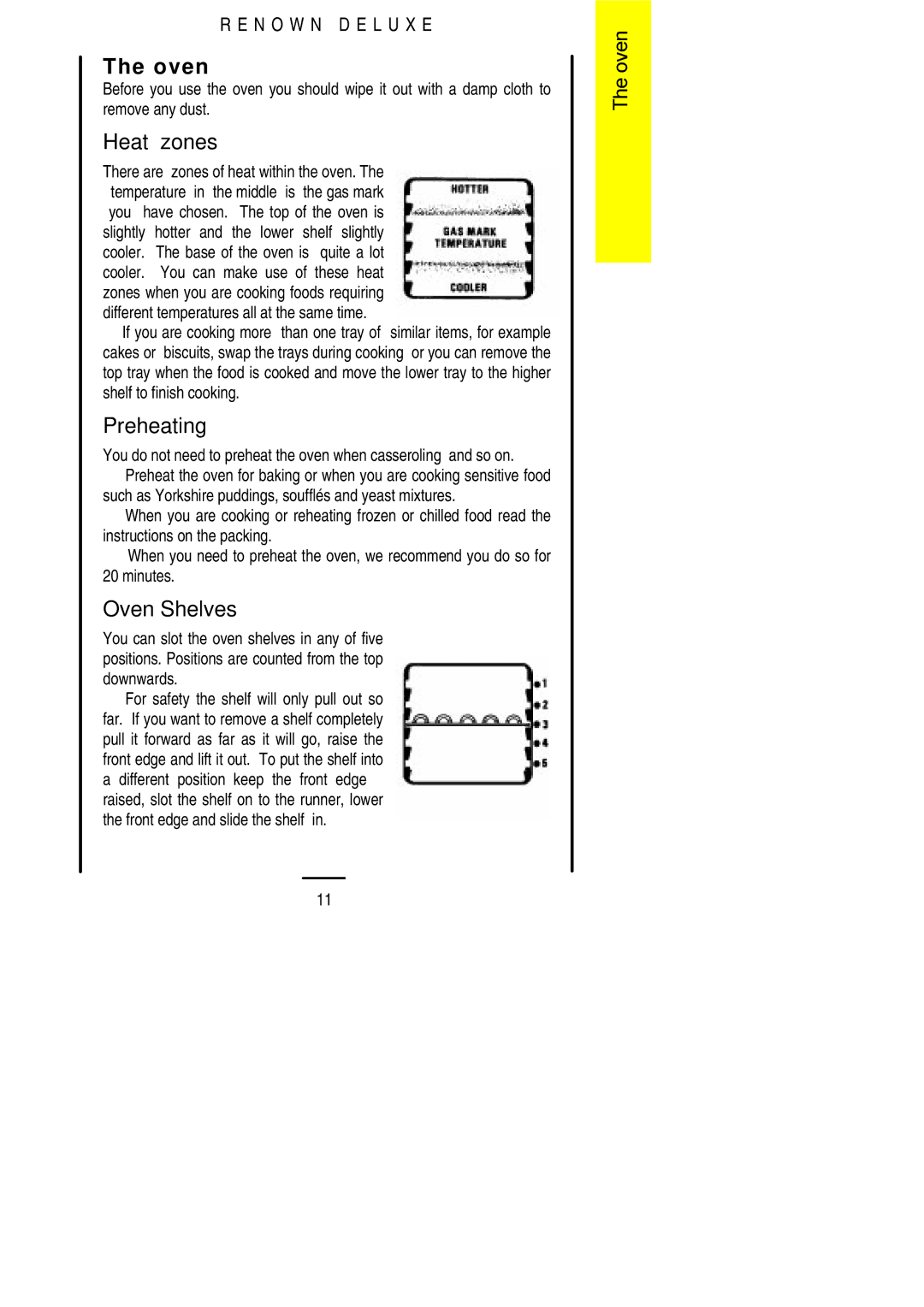 Electrolux 311330813 installation instructions Heat zones, Oven Shelves 