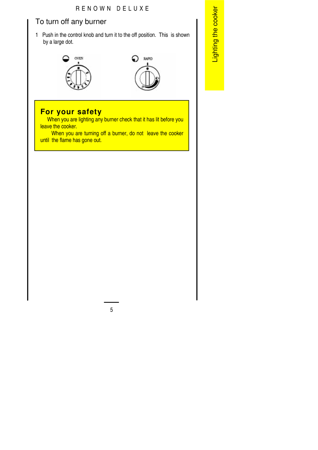 Electrolux 311330813 installation instructions To turn off any burner 