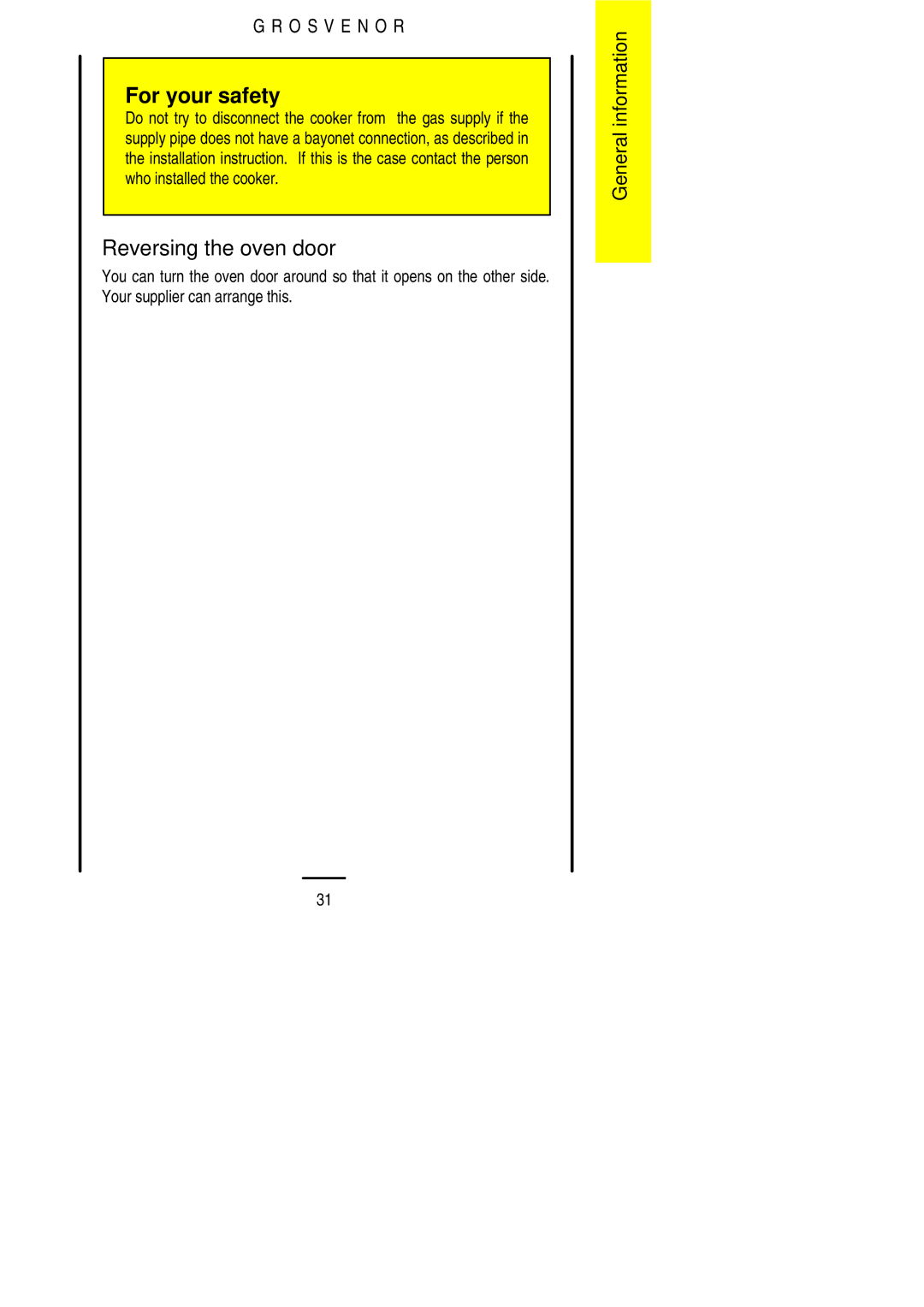 Electrolux 311423202 installation instructions Reversing the oven door 