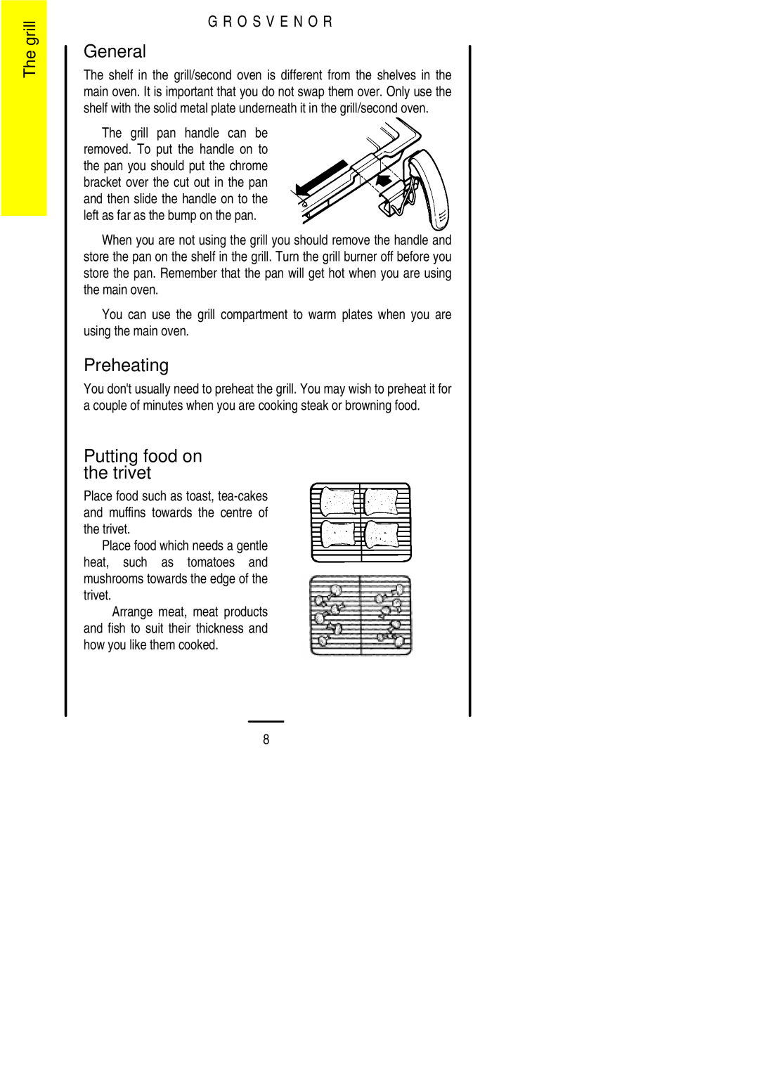 Electrolux 311423202 installation instructions General, Preheating, Putting food on the trivet 