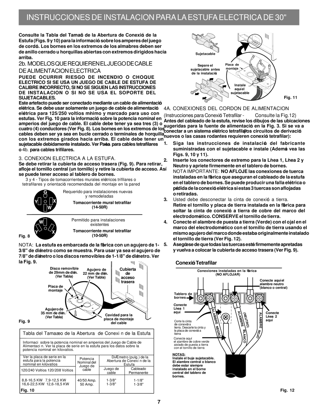 Electrolux 316454909 installation instructions Conexion Electrica a LA Estufa, Acceso 