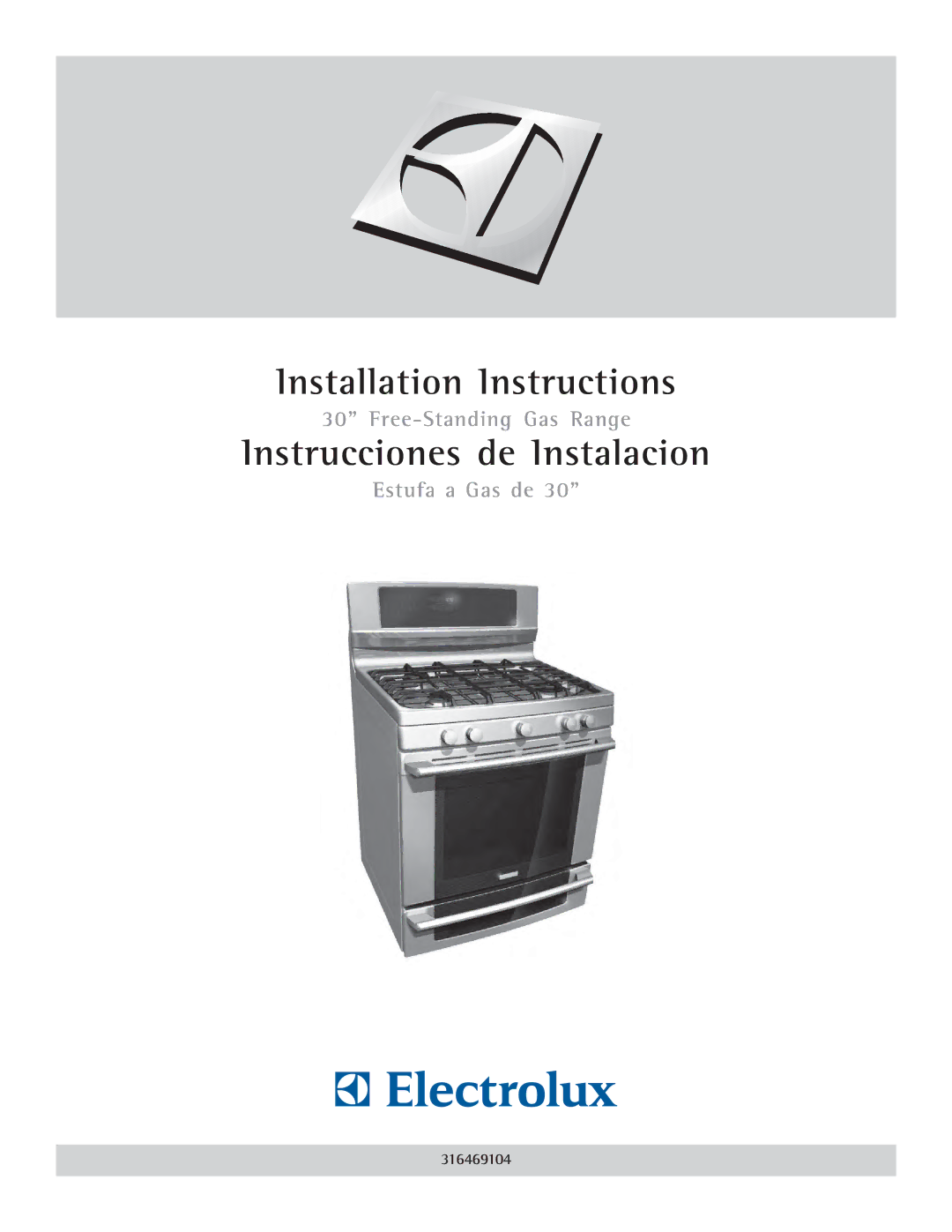 Electrolux 316469104 installation instructions Installation Instructions 