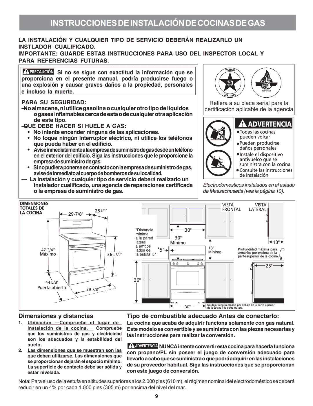 Electrolux 316469104 installation instructions Instrucciones DE Instalación DE Cocinas DE GAS 