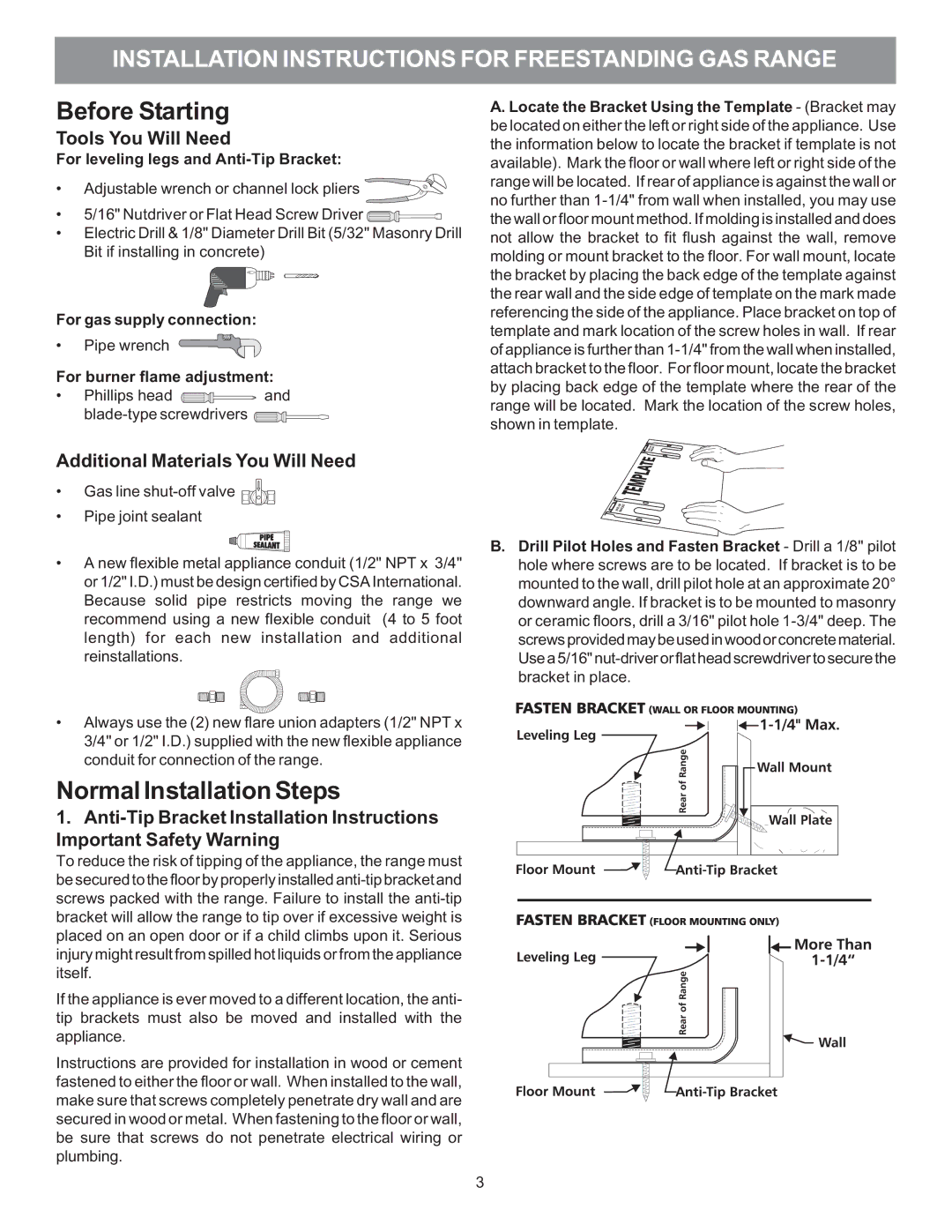 Electrolux 316469104 installation instructions Tools You Will Need, Additional Materials You Will Need 