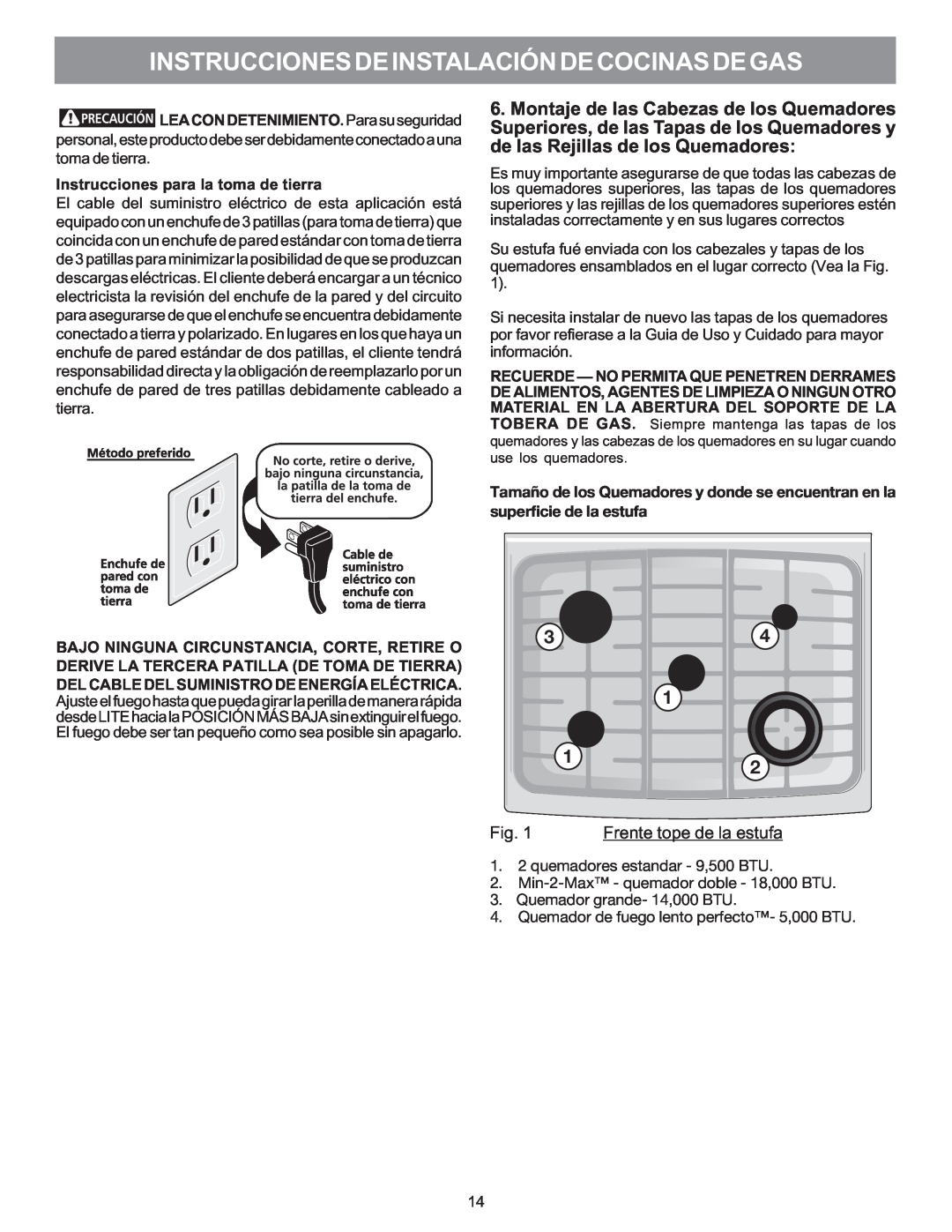 Electrolux 316469104 installation instructions Frente tope de la estufa, Instrucciones De Instalación De Cocinas De Gas 