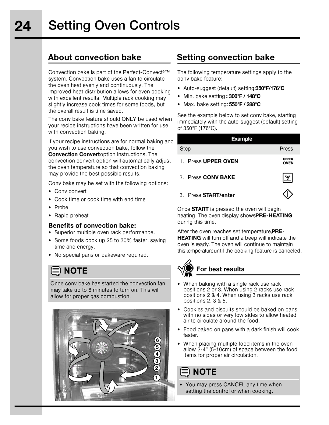 Electrolux 316471110 manual About convection bake Setting convection bake, Benefits of convection bake 