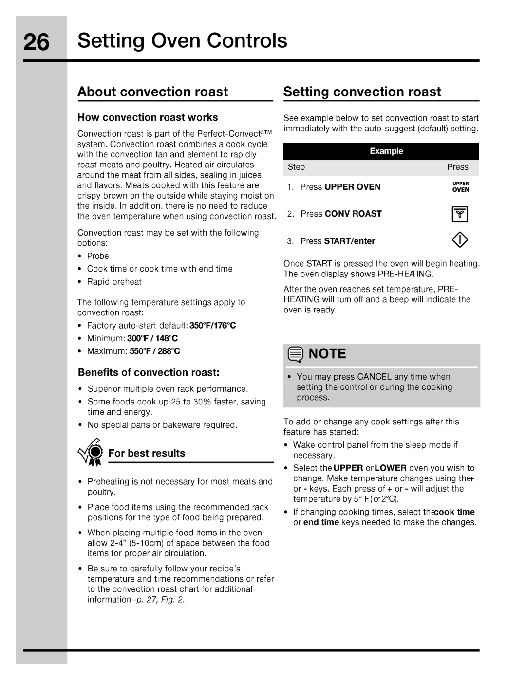 Electrolux 316471110 manual About convection roast Setting convection roast, How convection roast works 