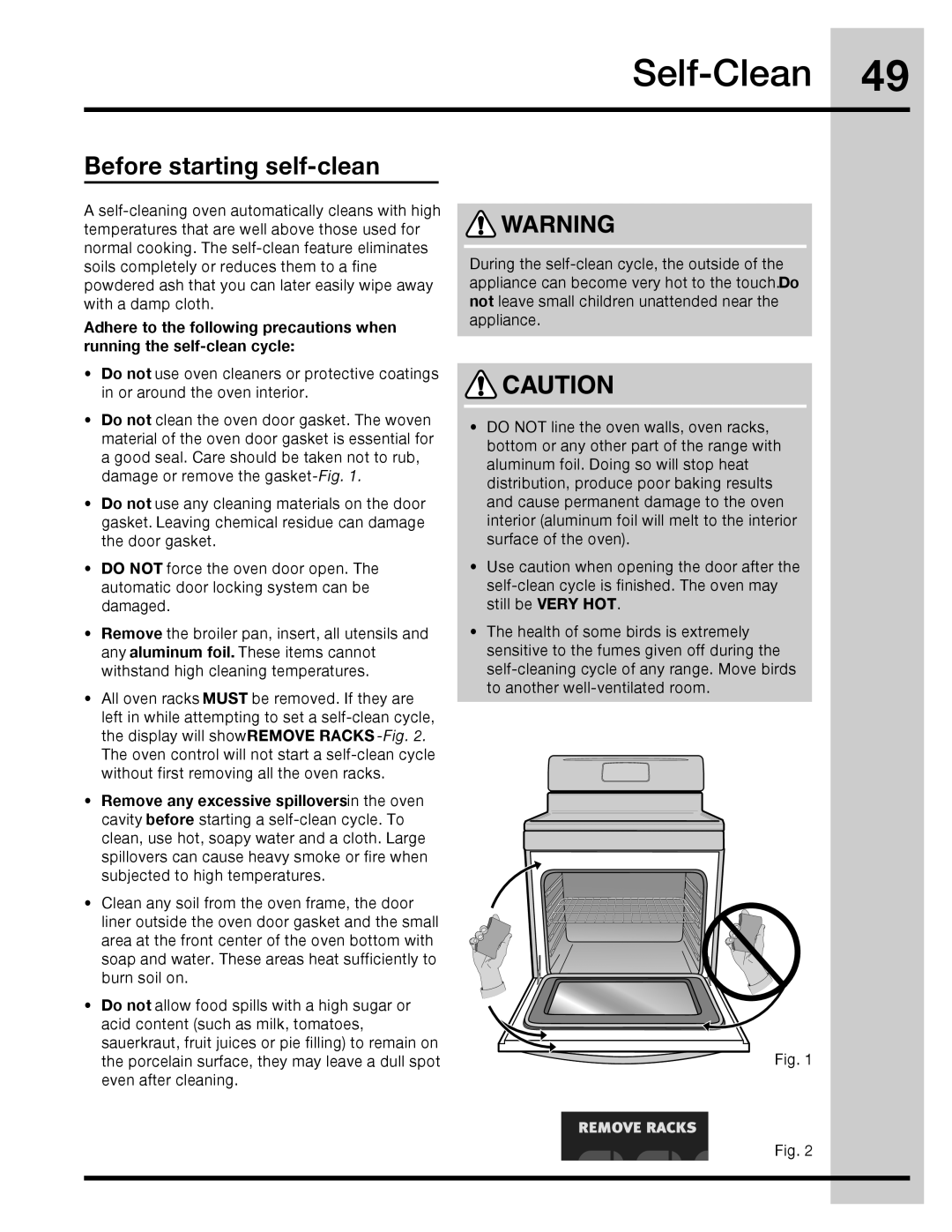 Electrolux 316471110 manual Self-Clean, Before starting self-clean 