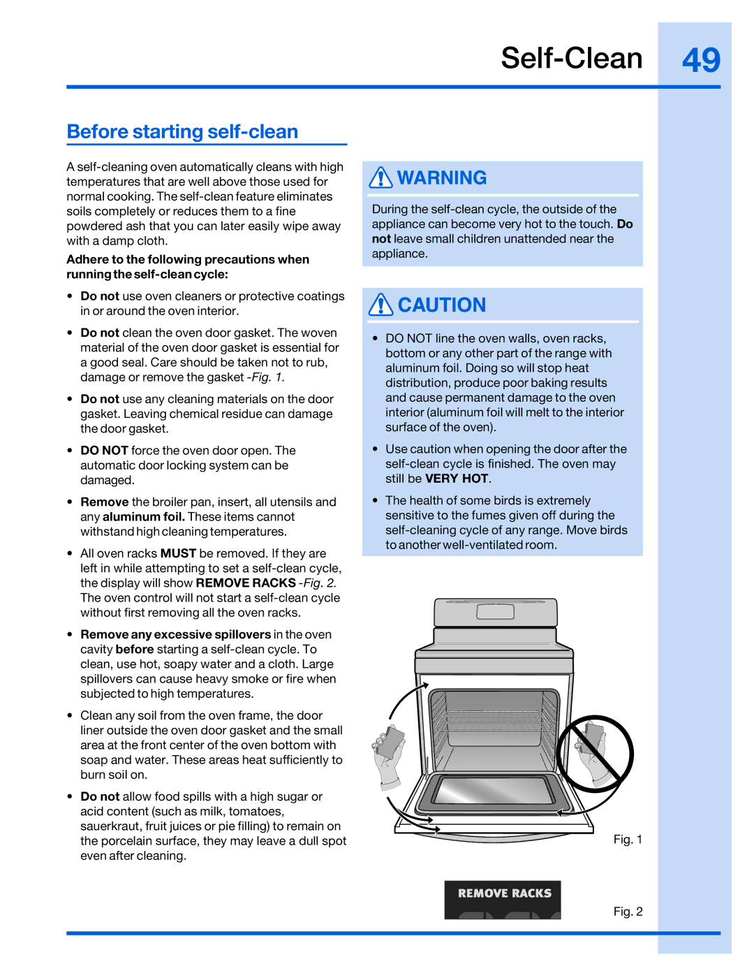 Electrolux 316520001 manual Self-Clean, Before starting self-clean 