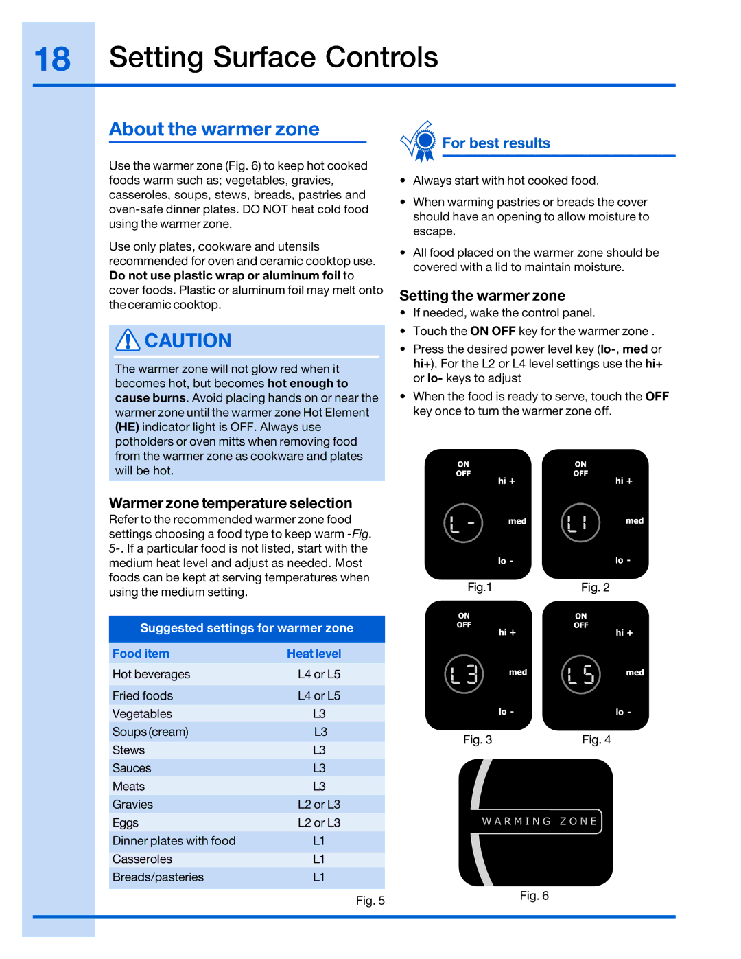 Electrolux 316520101 manual About the warmer zone, Warmer zone temperature selection, Setting the warmer zone 