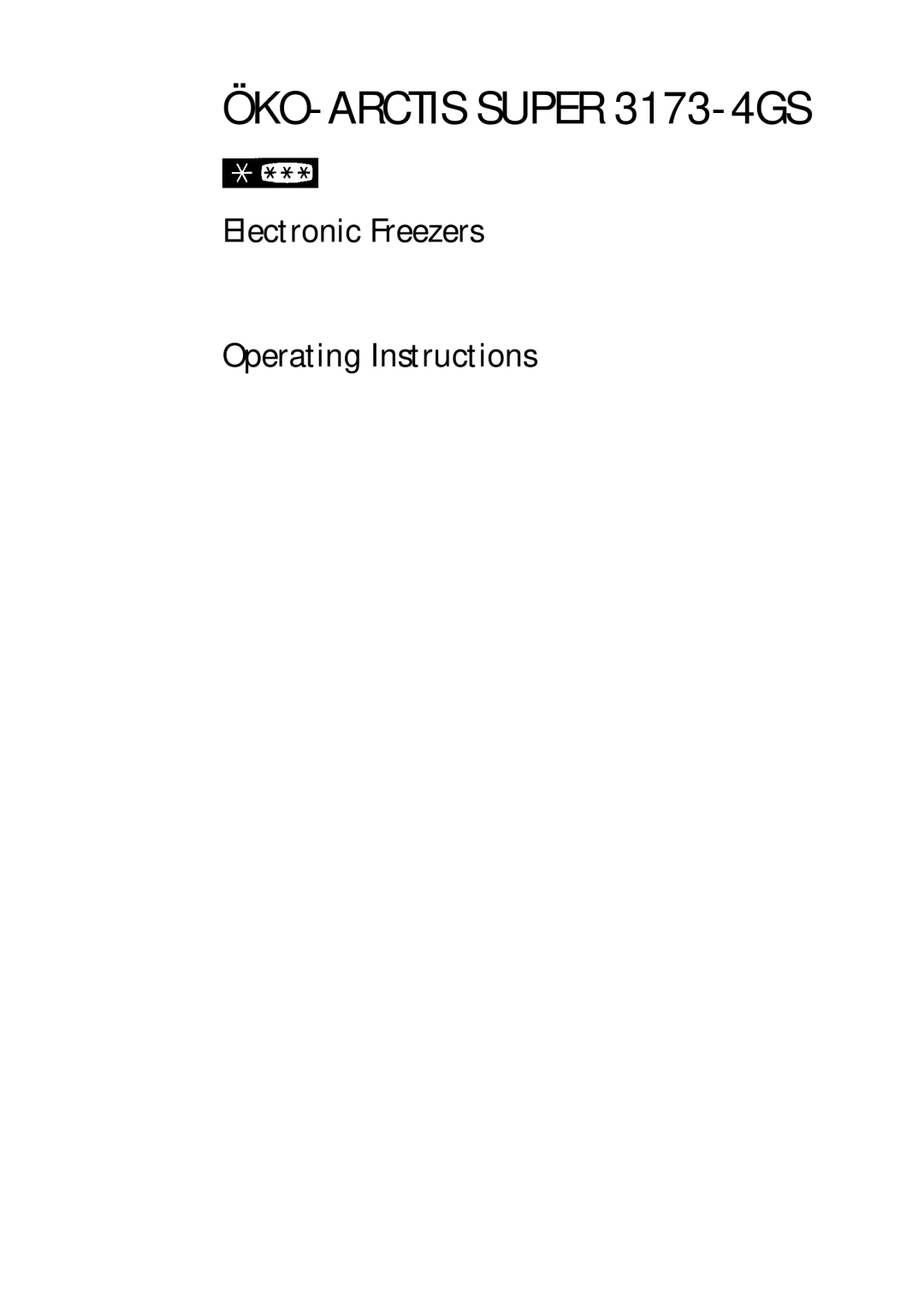 Electrolux operating instructions ÖKO-ARCTIS Super 3173-4GS 