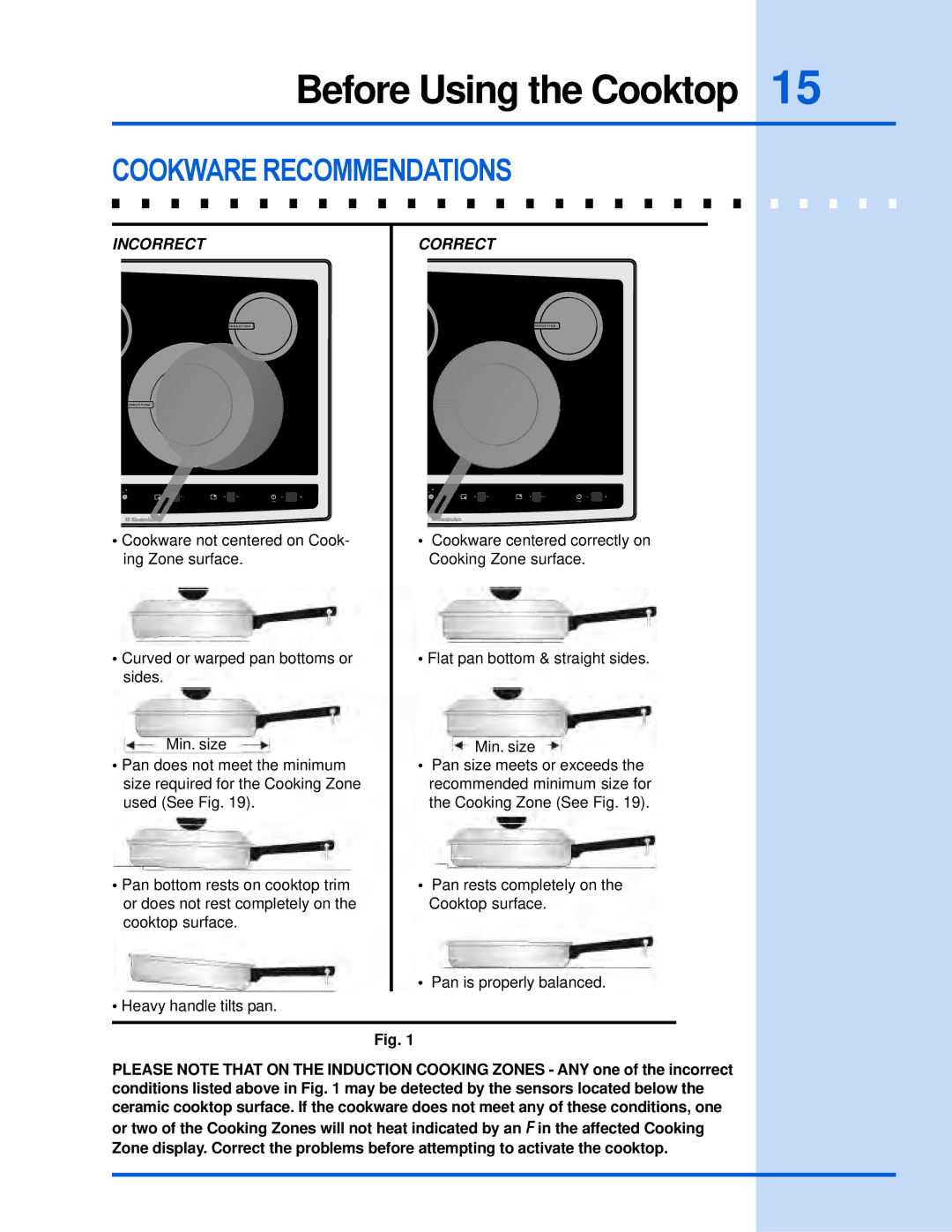 Electrolux 318 203 603 (0709) manual Cookware Recommendations, Incorrect Correct 